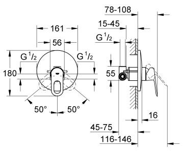 Grohe BauLoop bateria prysznicowa podtynkowa chrom 29080000