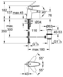 Grohe Eurodisc Cosmopolitan bateria bidetowa chrom 33244002