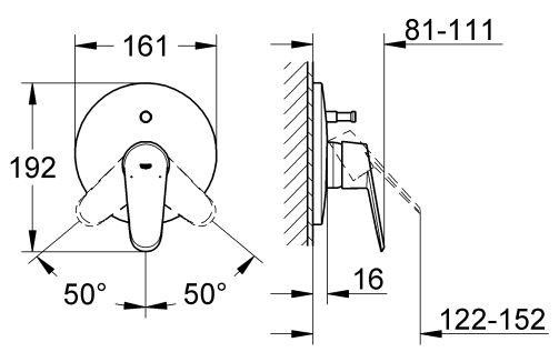 Grohe Eurodisc Cosmopolitan bateria wannowo-prysznicowa podtynkowa chrom 19548002