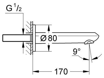 Grohe Eurodisc Cosmopolitan wylewka wannowa 170mm chrom 13278002