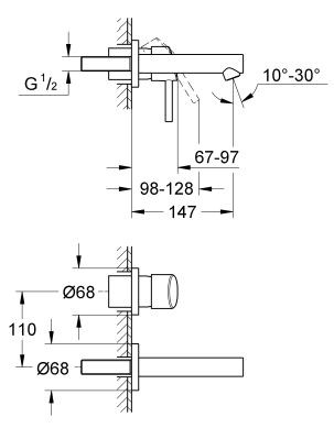 Grohe Concetto bateria umywalkowa podtynkowa dwuotworowa chrom 19575001