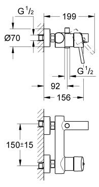 Grohe Concetto bateria wannowa ścienna chrom 32211001