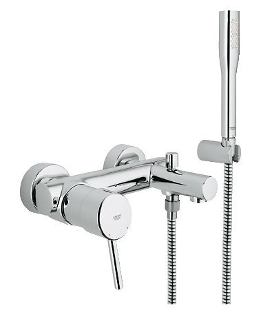 Grohe Concetto bateria wannowa ścienna z zestawem prysznicowym chrom 32212001