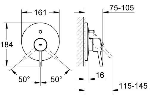 Grohe Concetto bateria wannowo-prysznicowa podtynkowa chrom 19346001