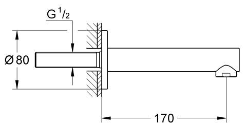 Grohe Concetto wylewka wannowa 170mm chrom 13280001