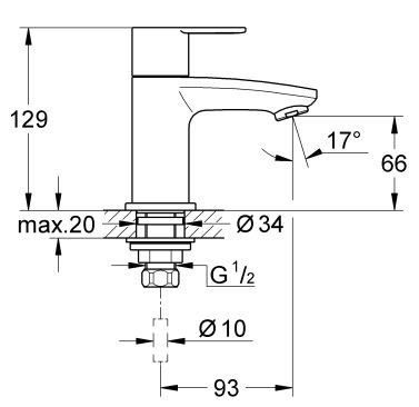 Grohe Eurostyle Cosmopolitan zawór sztorcowy chrom 23039002