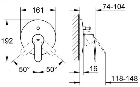 Grohe Eurostyle Cosmopolitan bateria wannowo-prysznicowa podtynkowa chrom 19506002