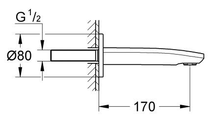 Grohe Eurostyle Cosmopolitan wylewka wannowa 170mm chrom 13276002