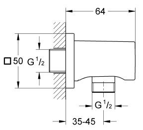 Grohe Rainshower przyłącze kątowe węża chrom 27076000