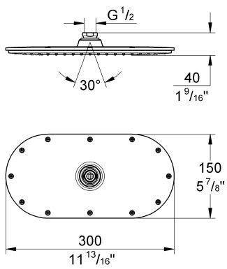 Grohe Rainshower Veris deszczownica głowica prysznicowa 30x15cm chrom 27470000