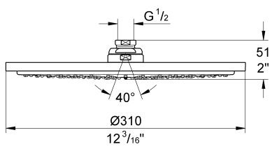 Grohe Rainshower deszczownica głowica prysznicowa 31cm chrom 27477000