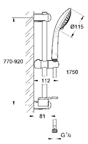 Grohe Euphoria Champagne zestaw prysznicowy 0,9m chrom 27227001