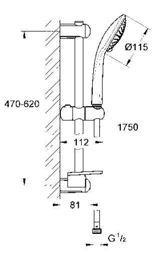 Grohe Euphoria Champagne zestaw prysznicowy 0,6m chrom 27232001