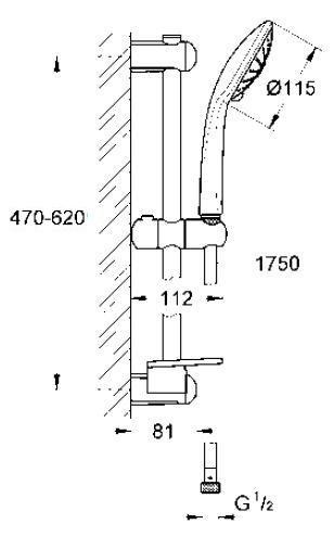Grohe Euphoria Massage zestaw prysznicowy 0,6m chrom 27231001