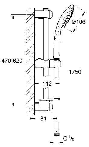 Grohe Euphoria Duo zestaw prysznicowy 0,6m chrom 27230001