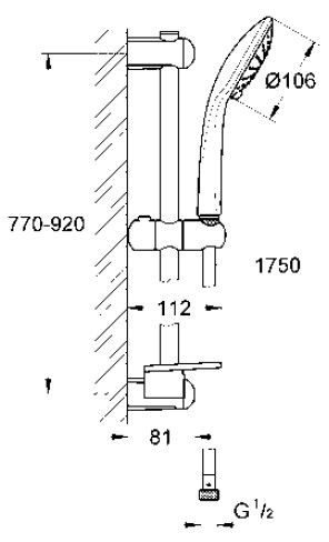 Grohe Euphoria Duo zestaw prysznicowy 0,9m chrom 27225001