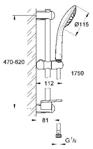 Grohe Euphoria Mono zestaw prysznicowy 0,6m chrom 2726600E