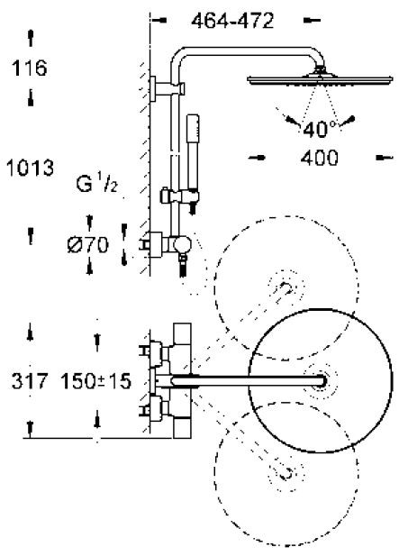 Grohe Rainshower kolumna prysznicowa chrom 27174001