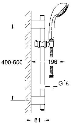 Grohe Relexa Five zestaw prysznicowy 0,6m chrom 28964001