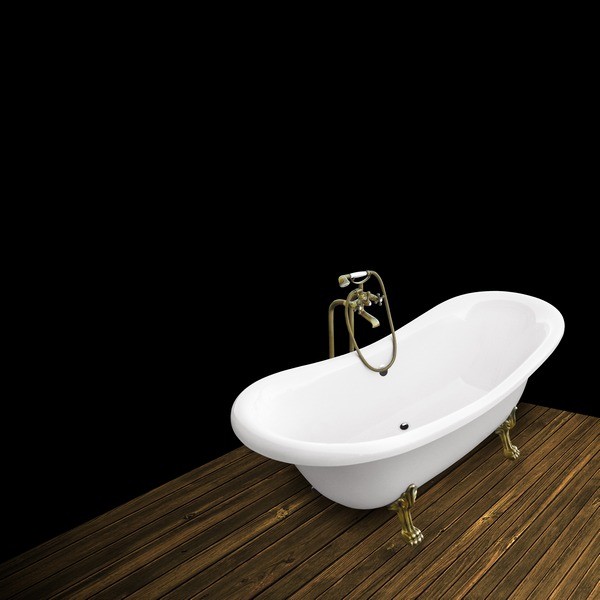 BESCO Amelia wanna wolnostojąca 190x77  biały + nogi chrom WKA-190WO+C