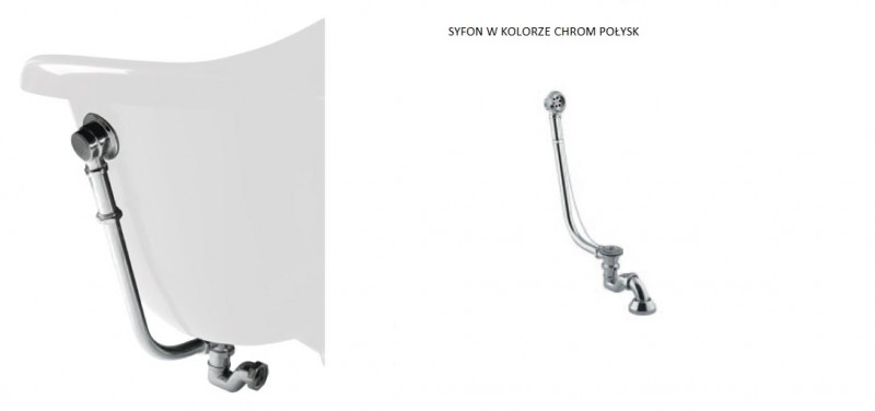 PMD Piramida syfon z przelewem do wannien wolnostojących chrom C20V