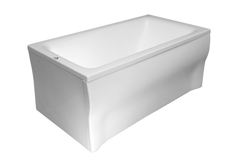 BESCO Talia Premium wanna prostokątna + zagłówek + 2 uchwyty 160x75 biały WAT-160-PKP