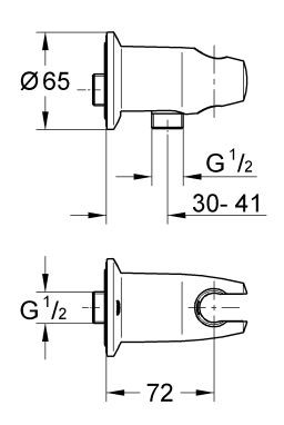 Grohe Movario przyłącze kątowe węża z uchwytem chrom 28406000