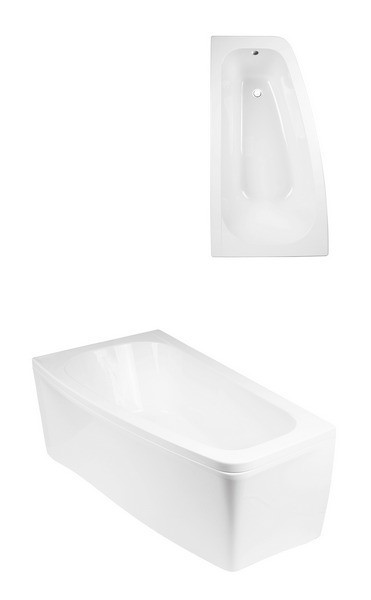 BESCO Luna wanna asymetryczna prawa 150x80 biały WAL-150-NP