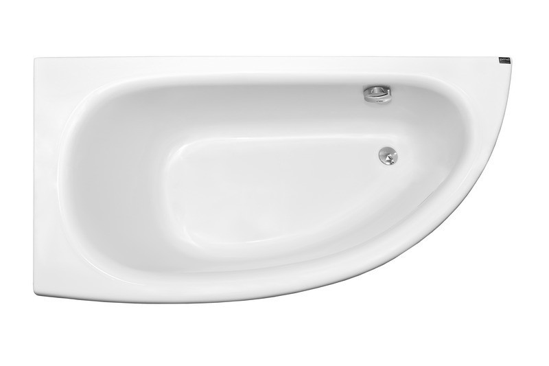 BESCO Milena Premium wanna asymetryczna lewa + uchwyty + zagłówek 150x70 biały WAM-150-NLS