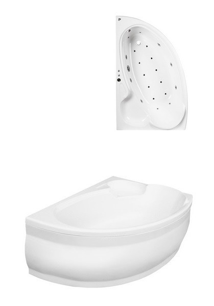 PMD Piramida Finezja Nova wanna asymetryczna prawa 155x95 biały WAF-155-NP