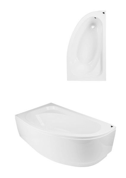 PMD Piramida Cornea wanna asymetryczna lewa 140x80 biały WAC-140-NL