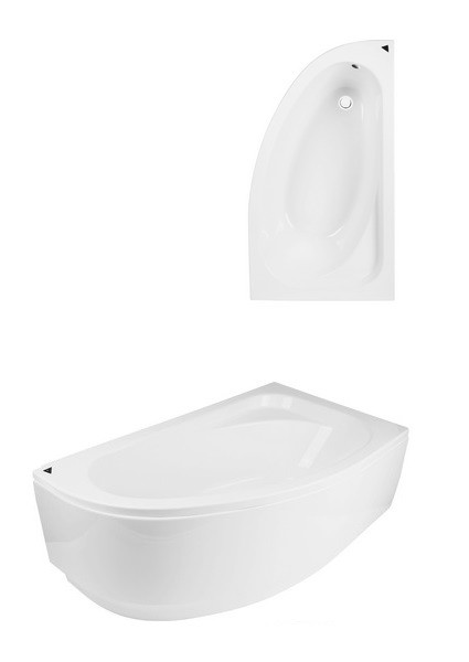 PMD Piramida Cornea wanna asymetryczna prawa 140x80 biały WAC-140-NP