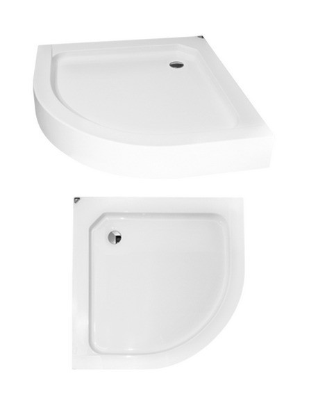 PMD Piramida Alex brodzik półokrągły 90x90 z obudową biały BAA-90