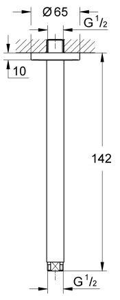 Grohe Rainshower ramię prysznicowe 142mm sufitowe chrom 28724000