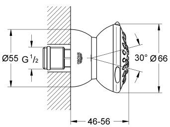 Grohe Relexa Massage dysza boczna prysznic boczny chrom 27067000