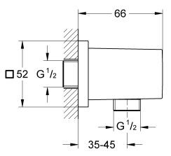 Grohe Euphoria Cube przyłącze kątowe węża chrom 27704000