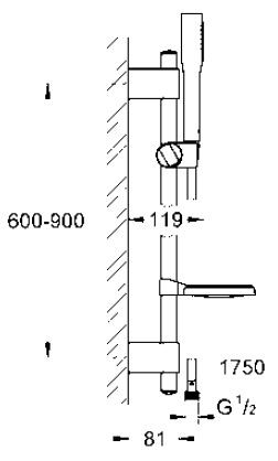 Grohe Euphoria Cosmopolitan zestaw prysznicowy 0,9m chrom 27368000