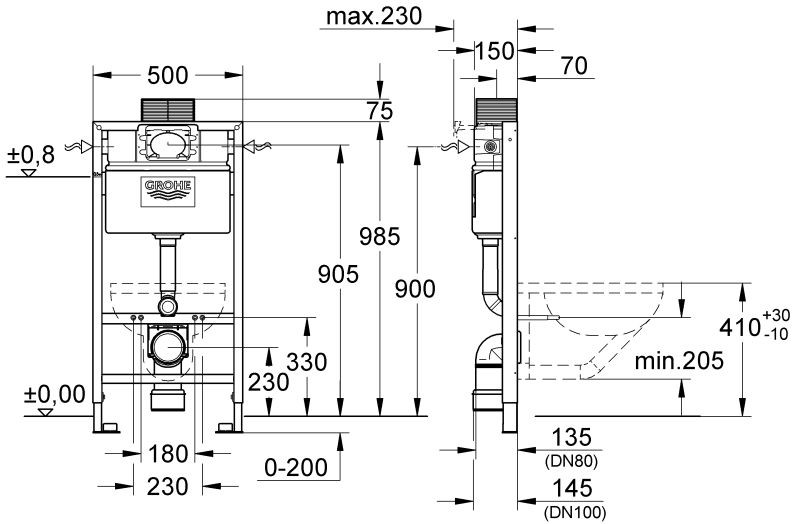 Grohe Rapid SL stelaż podtynkowy do WC 1,00m 38525001