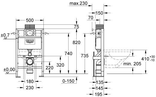 Grohe Rapid SL stelaż podtynkowy do WC 0,82m 38587000