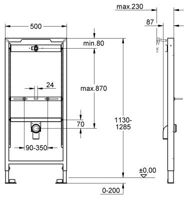 Grohe Rapid SL stelaż podtynkowy do pisuaru 1,13-1,30m 38517001