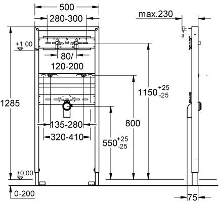 Grohe Rapid SL stelaż podtynkowy do umywalki 1,30m 38546000