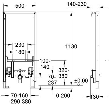 Grohe Rapid SL stelaż podtynkowy do bidetu 1,13m 38553001