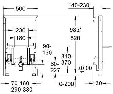 Grohe Rapid SL stelaż podtynkowy do bidetu 0,82m 38543000