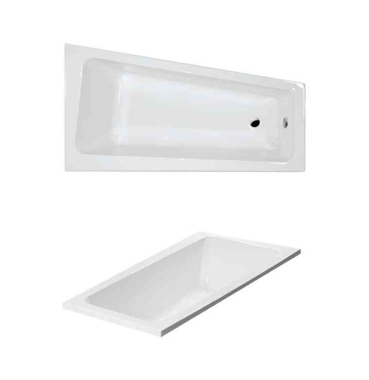 Excellent Ava Side wanna asymetryczna lewa 150x80 z nogami WAAC.AVL15WH