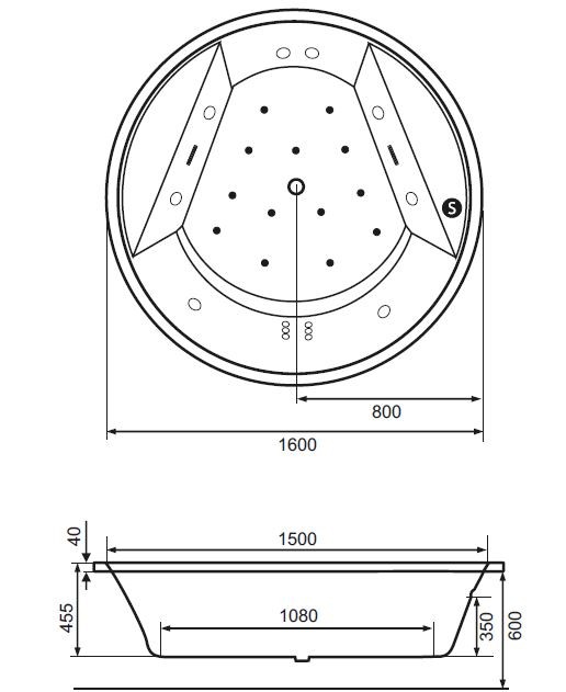 Excellent Great Arc wanna okrągła fi 160cm z nogami WAEX.GRE16WH