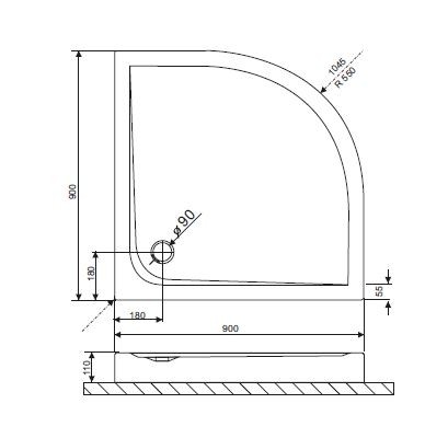Excellent Sense Compact brodzik półokrągły z obudową 90x90 BREX.SEN09WHC
