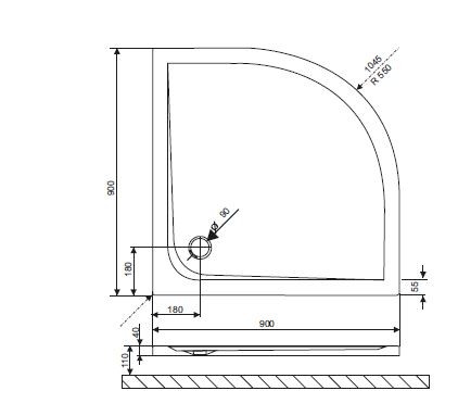 Excellent Sense brodzik półokrągły płaski 90x90 biały BREX.SEN09WHN