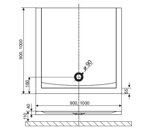 Excellent Forma brodzik kwadratowy płaski 100x100 BREX.FOR10WHN