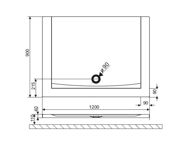 Excellent Forma brodzik prostokątny płaski 120x90 BREX.FOR12WHN