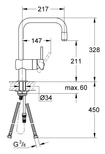 Grohe Minta bateria kuchenna zlewozmywakowa chrom 32067000